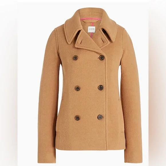 J crew factory Boiled wool-blend peacoat size 4 New! - Picture 1 of 3